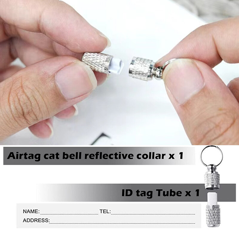 Reflective Pet Collar with Bell ID Tag Tube Pets Anti-loss Dog Puppy Cat Accessories Kitten Collar Adjustable Safety Necklace