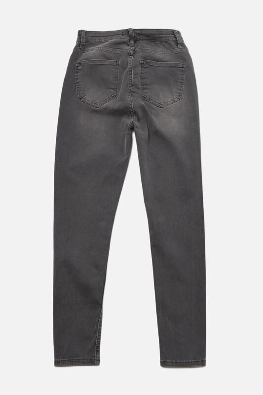 Trendyol calças de brim de cintura alta ajuste magro twoaw22je0808