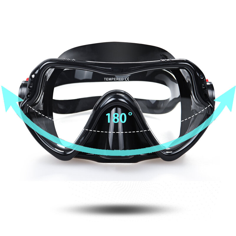 EXP VISION máscara de buceo, equipo de máscara de esnórquel profesional, lente Ultra transparente con gafas de vidrio templado de visión amplia
