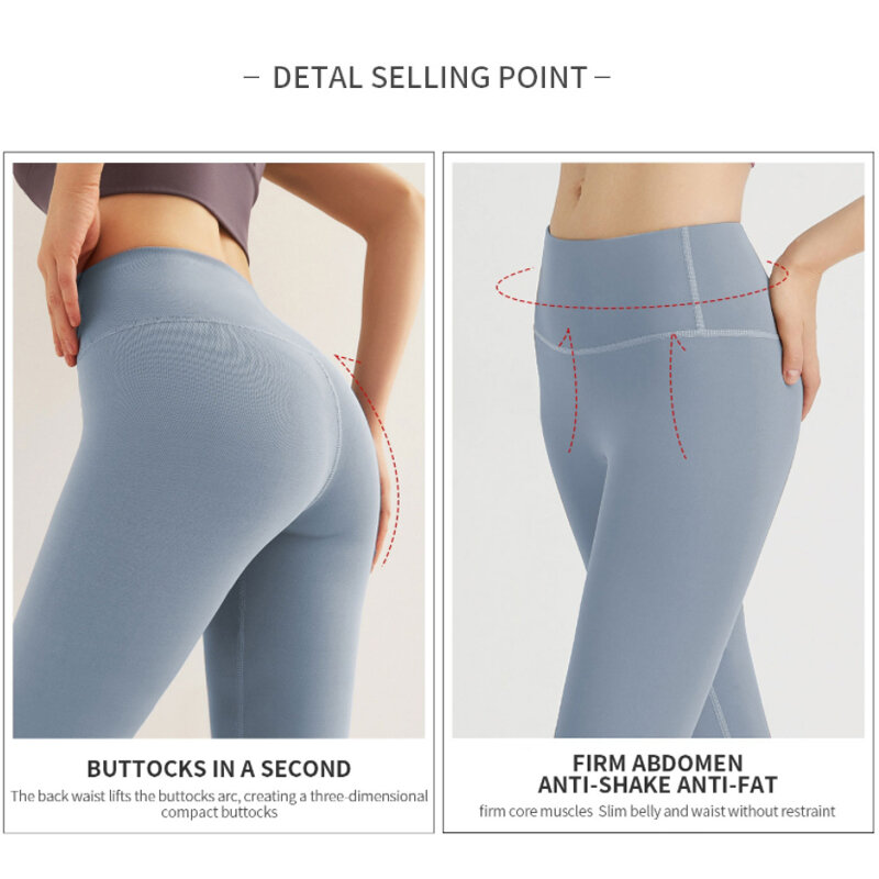 Nowe damskie spodnie do jogi Push up Fitness legginsy miękkie wysokiej talii Hip Lift elastyczne spodnie sportowe t-line