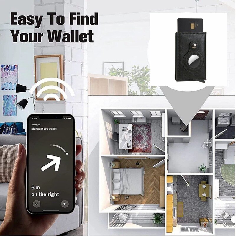 Carbon Fiber Wallet For Apple Airtags Wallet Men Credit Card Holder Anti thief Rfid Protect Airtags Aluminium Box ID Card Holder