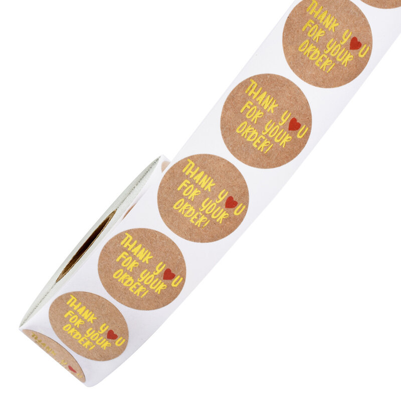50-500 Buah Foil Emas Bulat Terima Kasih untuk Stiker Pesanan Anda 1 Inci Kartu Hadiah Pernikahan Cantik Stiker Label Penyegelan Amplop
