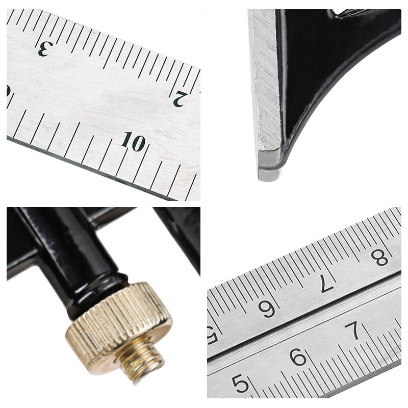 Régua ajustável multi combinação 300mm/600mm ângulo quadrado régua conjunto de medição régua universal ângulo direito ferramentas transferidor