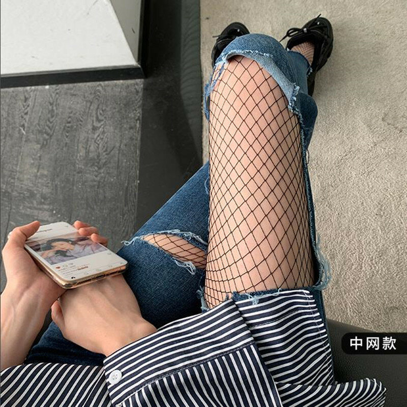 Hollow Out Women's Long Sexy Fishnet Stockings Fish Net Pantyhose Mesh Nylon Tights Lingerie Skin Thigh High Stocking Hosiery