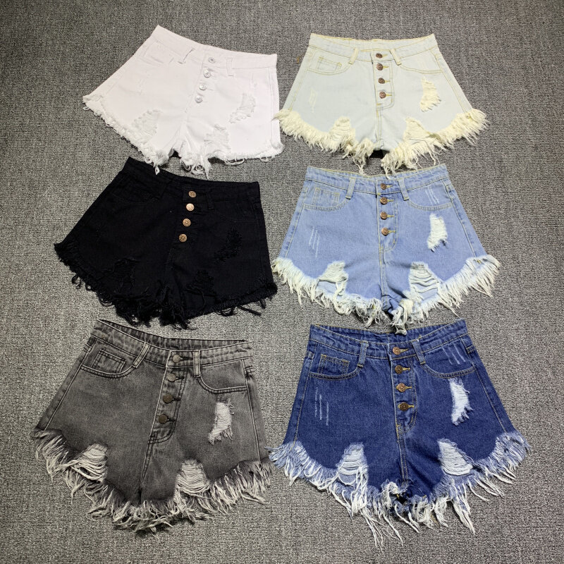 Female Fashion Casual Summer Cool Women Denim Booty Shorts High Waists Fur-lined Leg-openings Big Size Sexy Y2k Short Jeans