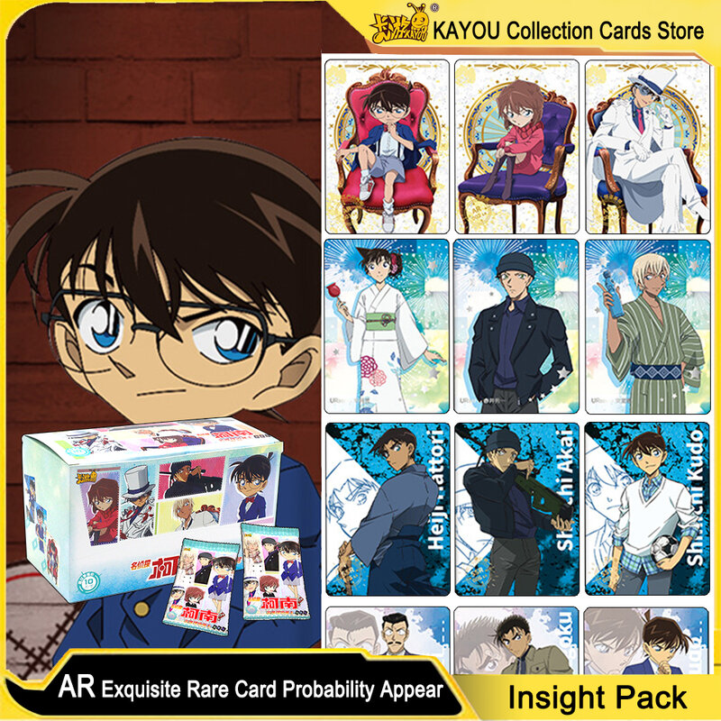 Tarjeta Flash de estampado en caliente de Anime genuino, figuras raras AR, juego de juguete para niños, regalo de Navidad, KAYOU, Detective Original, tarjetas de Conan