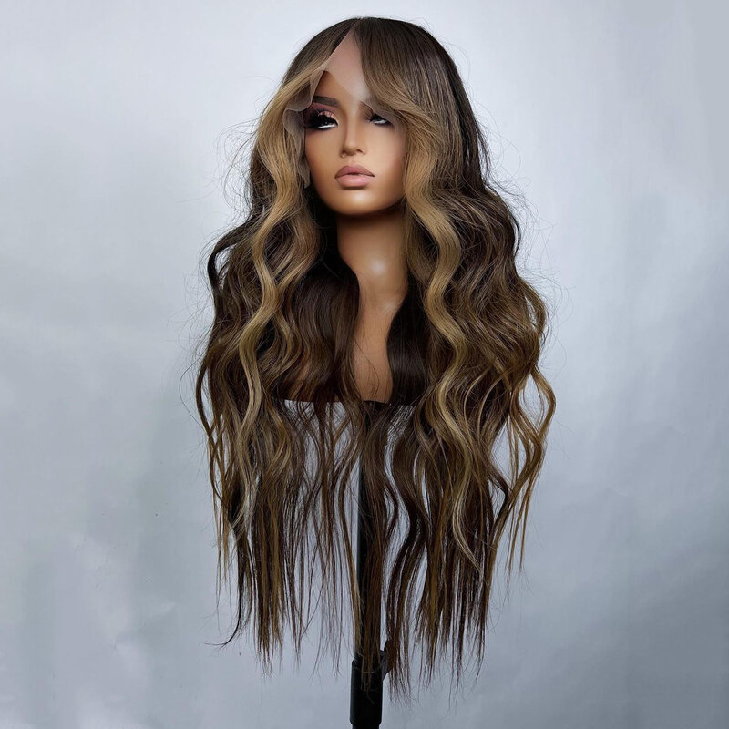 30 inch Highlight Ash Blonde Body Wave 23A Grade 100% Human Hair European Jewish 13x4 Lace Front Wig For Women Soft Preplucked