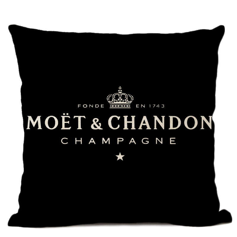 Taie d'oreiller décorative de luxe en lin noir, texte d'impression de haute qualité, housse de coussin de canapé d'hôtel et de maison, blanc, 45x45cm
