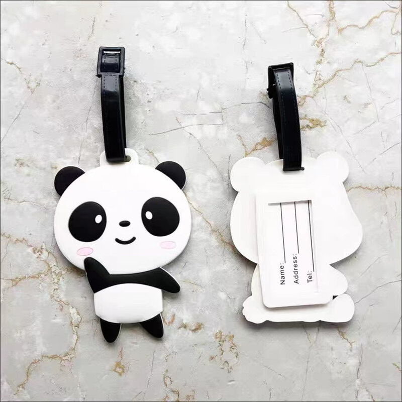Cartoon Creative Boarding Pass valigia Panda etichette per bagagli Design ID identificatore etichetta etichetta porta indirizzo accessori da viaggio