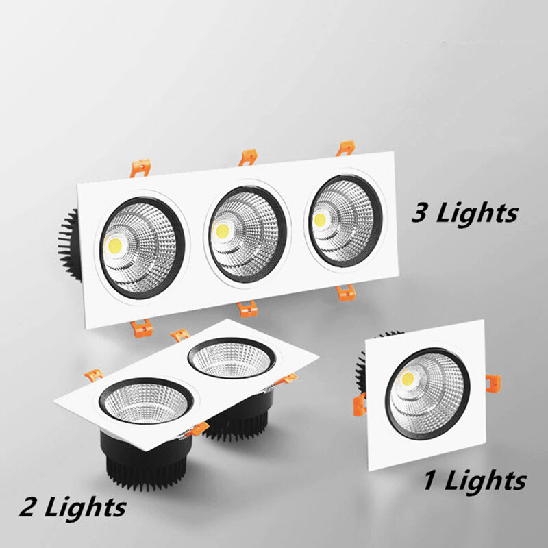 Spot lumineux LED encastrable avec technologie COB pour le plafond, éclairage d'intérieur, lumière à intensité réglable, 7/9/12W, AC85-265V