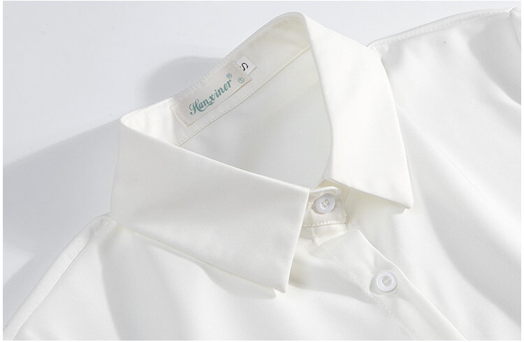 Camisa branca japonesa sensação de design feminino nicho 2022 primavera nova camisa de mangas compridas trompete mangas jk jaqueta, 980a,hai,0315-2