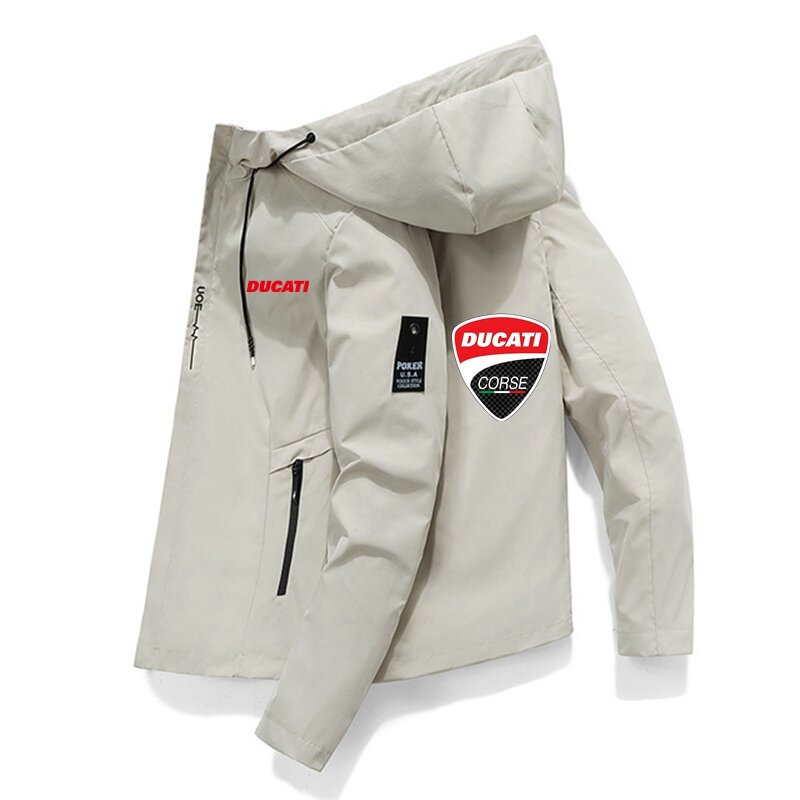 2023 Summer Battery DUCATI Jacket New Casual Bomber Jacket Fashion Outdoor Ultra-Thin Zipper Sports Sunscreen Clothing
