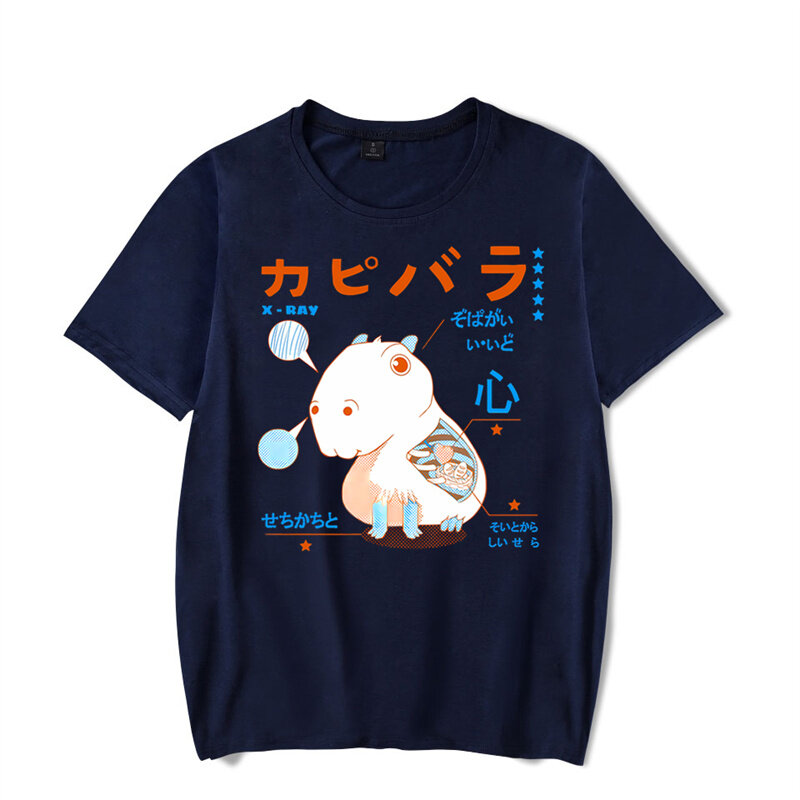 Kaus Besar Gambar Cetak Capybara untuk Pria Kaus Grafis Kaus Pria Katun Lengan Pendek Kaus Harajuku Atasan Camisas Streetwear