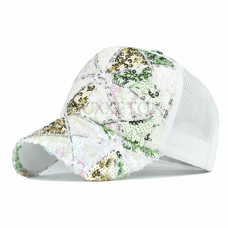 2023new moda letnia damska czapka z daszkiem w kucyk damski cekiny błyszczące czapki przeciwsłoneczne aktywność na świeżym powietrzu podróżna regulowana