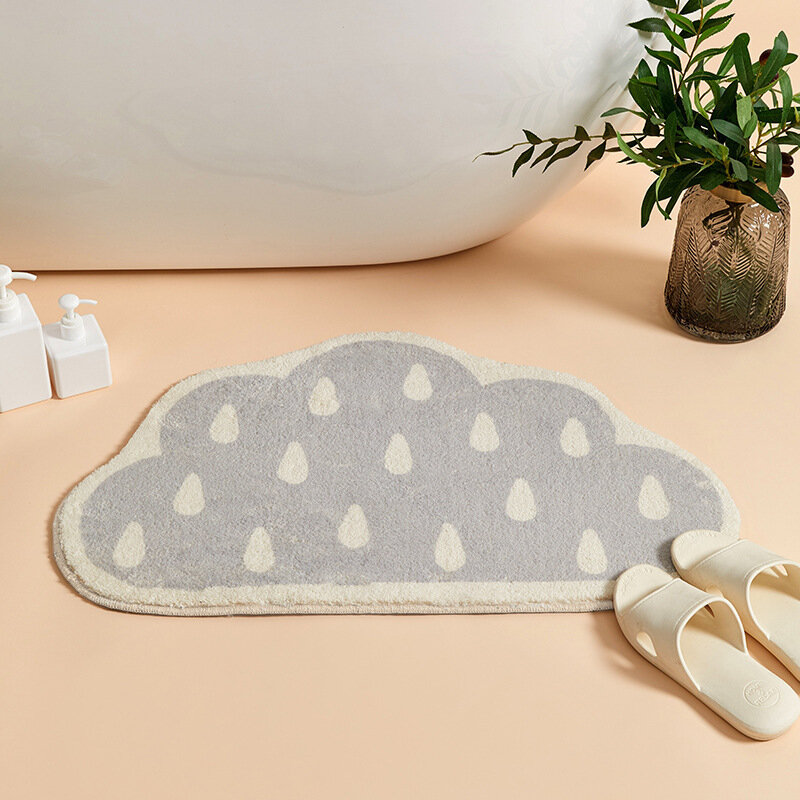 Cute White Cloud comodino tappeto Cartoon bagno tappetino antiscivolo imitazione Cashmere addensato soggiorno creativo tappeto domestico