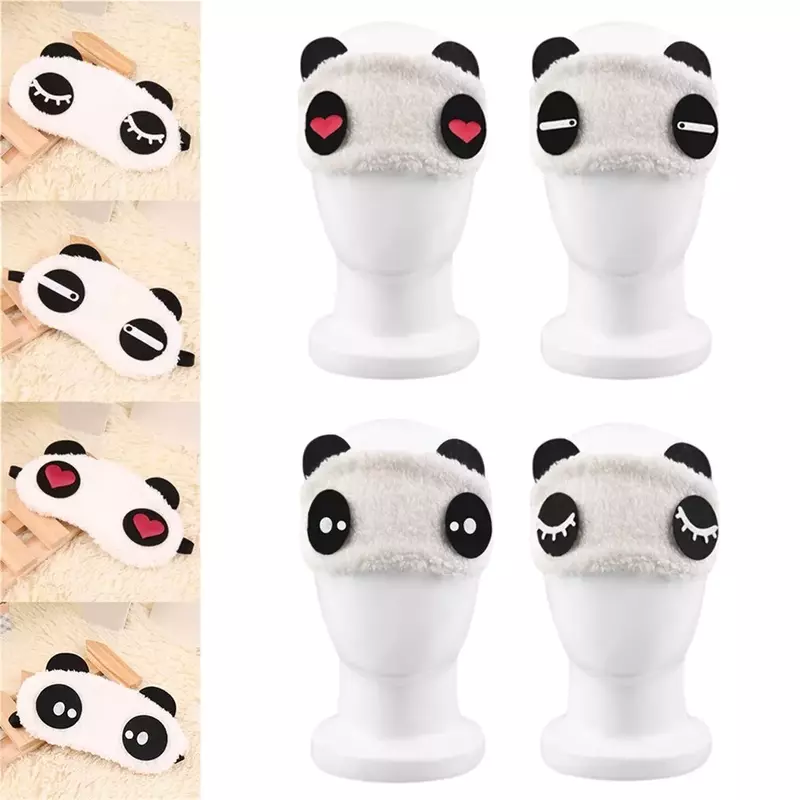 Cute Design Plush Panda Face Eye Travel Sleeping Soft Eye Mask Blindfold Shade Portable Sleeping Eye Cover