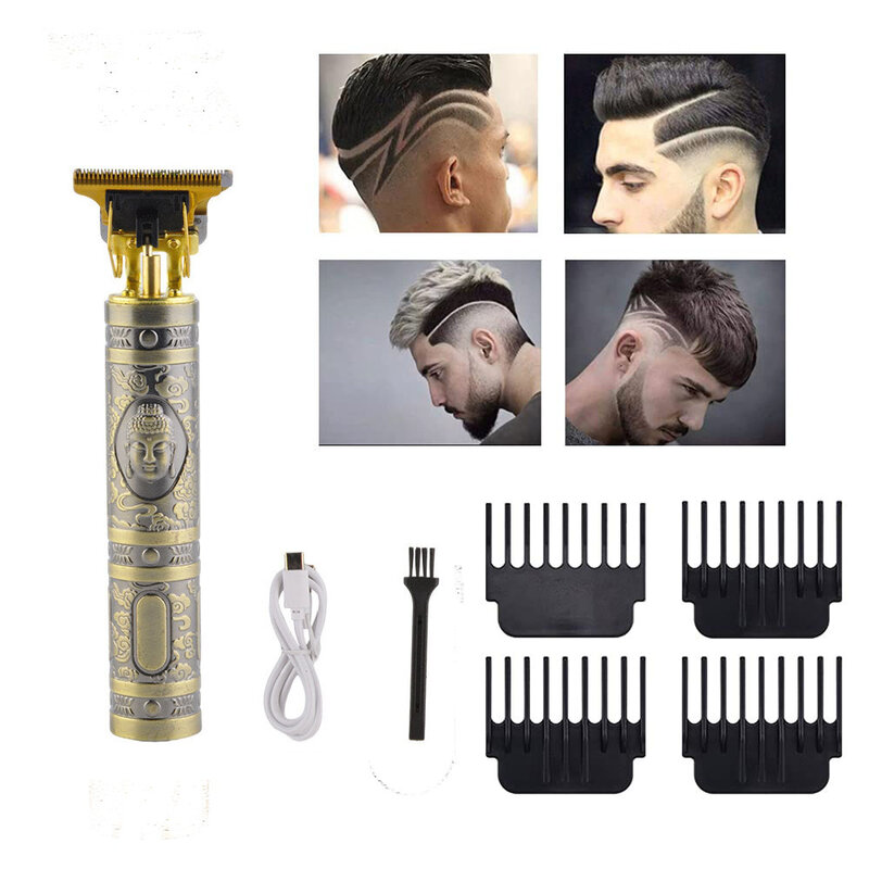 Cortadora de pelo T9 para hombre, máquina de corte de pelo eléctrica por USB, afeitadora recargable para hombre, cortadora de barba profesional para barbero