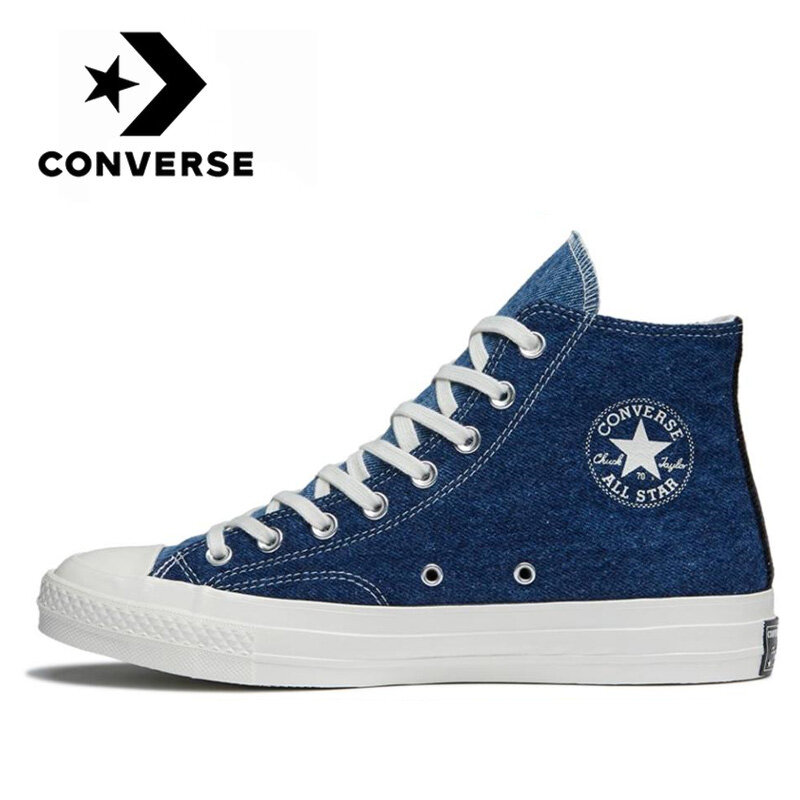 Оригинальные мужские и женские нейтральные классические кроссовки Converse Refresh Denim Chuck 1970s, высокие синие повседневные холщовые кроссовки для с...
