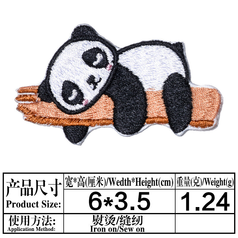 Seri Panda Lucu Kartun untuk Pakaian Anak Tempelan Bordir Disetrika untuk Topi Jeans Stiker Jahit DIY Tempelan Applique Lencana