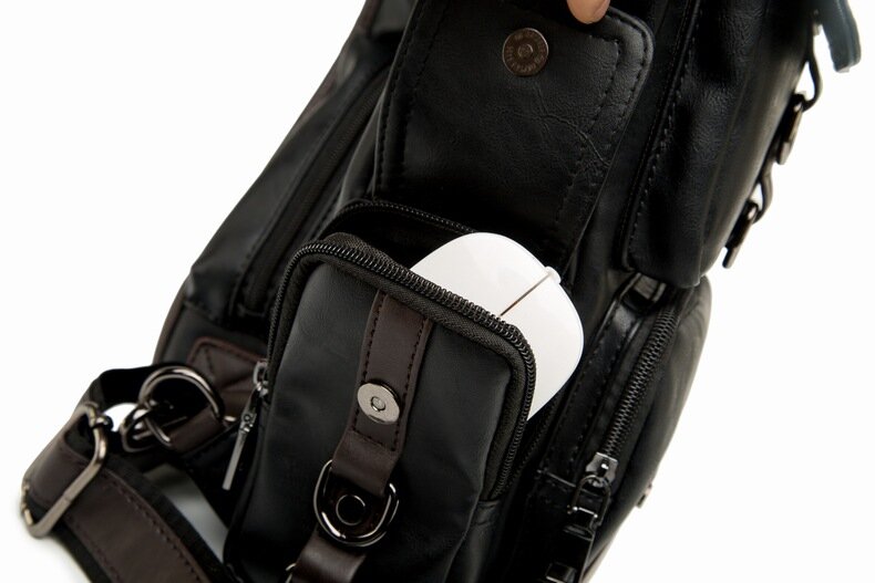 Sacos de couro crossbody para homens mensageiro saco peito 2020 nova moda casual saco à prova dwaterproof água pu sacos ombro único mochila bolso