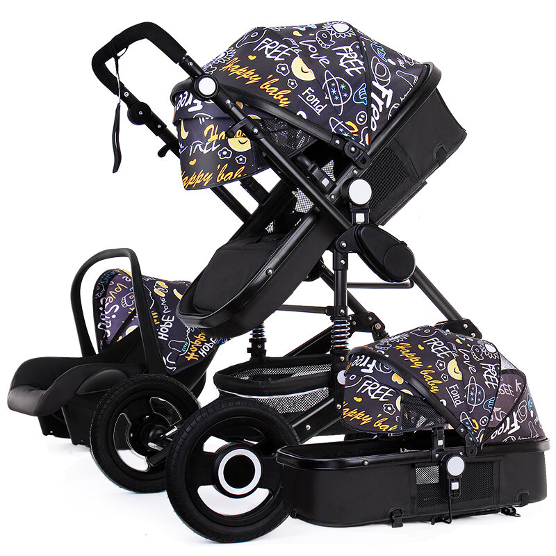 2021 детская коляска с высоким ландшафтом 3 в 1 с автомобильным сиденьем и детской коляской, Роскошная детская коляска для новорожденных