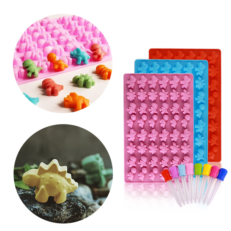 Silicone Chocolate Mold Animal Cake Biscuit Mold Baking Flip Sugar Candy Silicone Dinosaur Flip Sugar Candy Mold Baking Tools