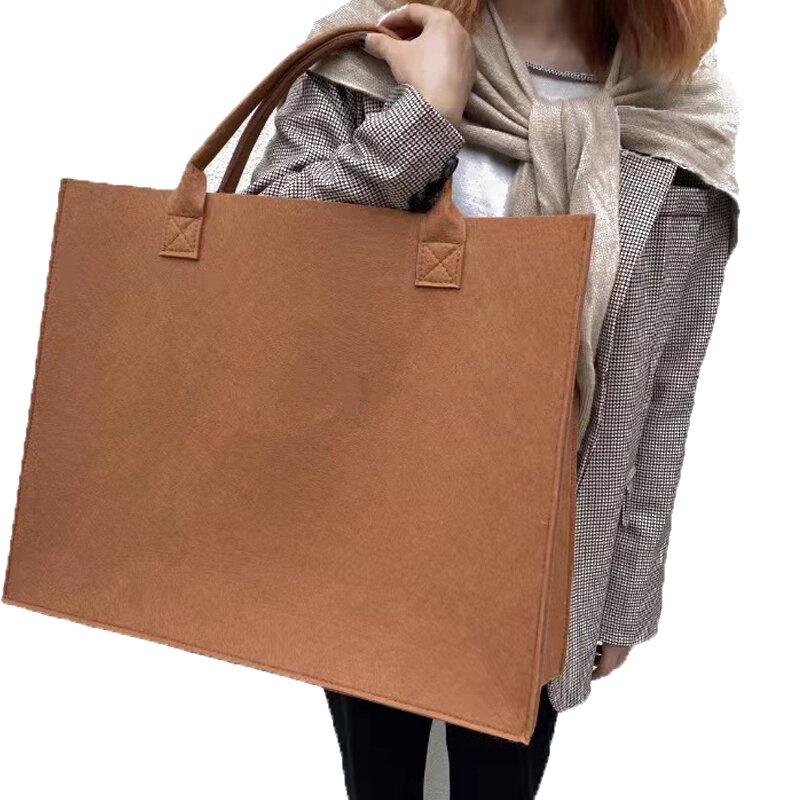 Felt ขนาดใหญ่ช้อปปิ้งกระเป๋า Multifunction Tote Bag สำหรับร้านขายของชำ Reusable กระเป๋าของขวัญจับของเล่น Sundries จัดเก็บกระเป๋าถือ