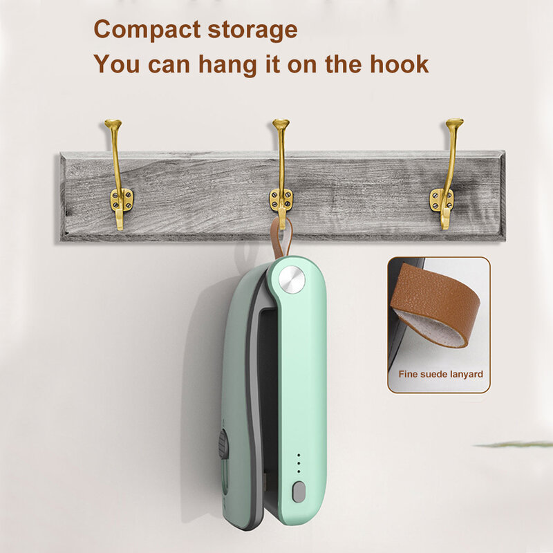 Mini Bag Sealer Handheld Heat Sealer with Cutter 3-Gear Temperature Settings Food Storage Sealing Machine Kitchen Accessories