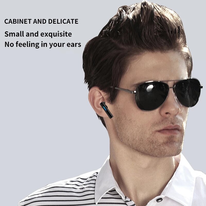 T15 Earphone Bluetooth Earphone Olahraga Tahan Air dengan Headphone Nirkabel Musik Cermin Headset Musik Stereo HiFi dengan Mikrofon