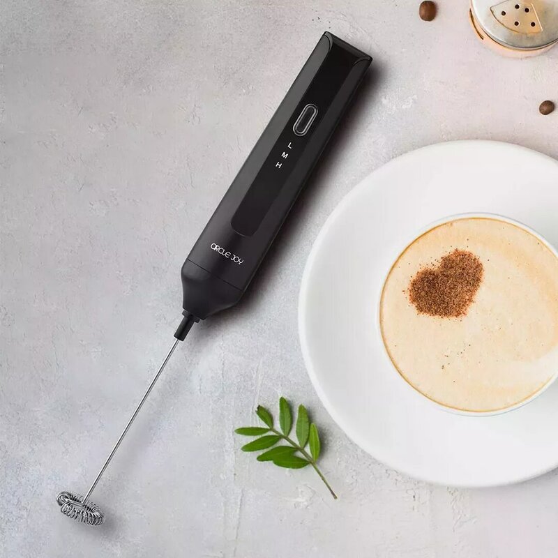ใหม่2023ใหม่ในวงกลม Joy Handheld เครื่องตีฟองนมกาแฟเครื่องตีฟองนมครัวเครื่องปั่นผสม3 Gears ปรับ USB ชาร์จ Air...