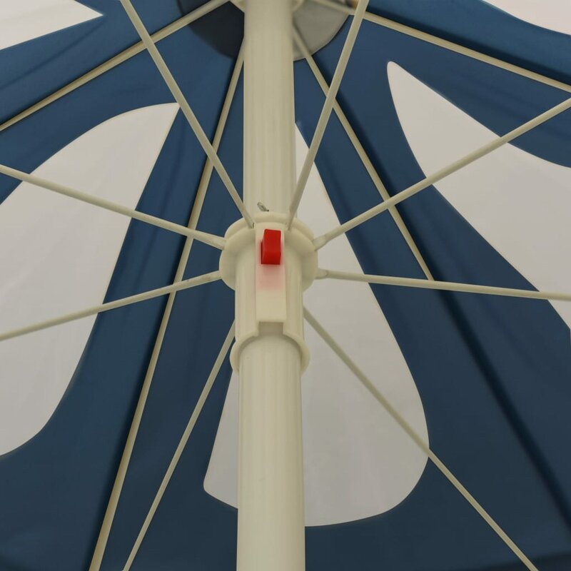 Parasol d'extérieur avec poteau en acier bleu, 70.9 pouces