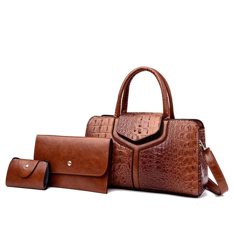 Женская сумка YILIAN с крокодиловым принтом, новинка 2023, модная женская большая сумка, роскошная сумка через плечо для женщин среднего возраст...
