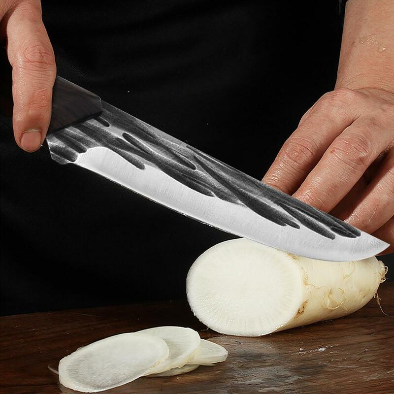 Profesjonalny kuty nóż do trybowania zestaw ręcznie nóż szefa kuchni nóż kuchenny nóż do uboju drewniany uchwyt nóż narzędzia kuchenne