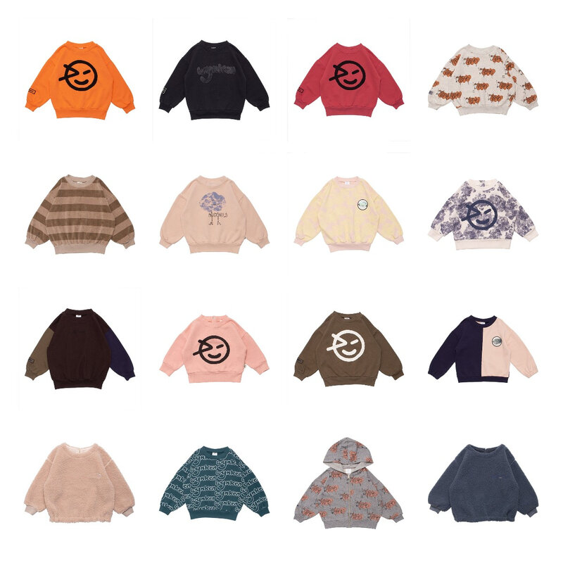 Sweter Anak-anak 2022 Ins Musim Gugur dan Musim Dingin Baru Wy Laki-laki Perempuan Warna Kartun Pola Katun Sweter Hangat