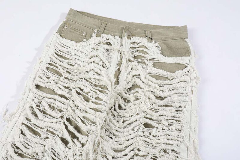 Джинсы-карго мужские рваные, мешковатые брюки из потертого денима, винтажная уличная одежда, y2k