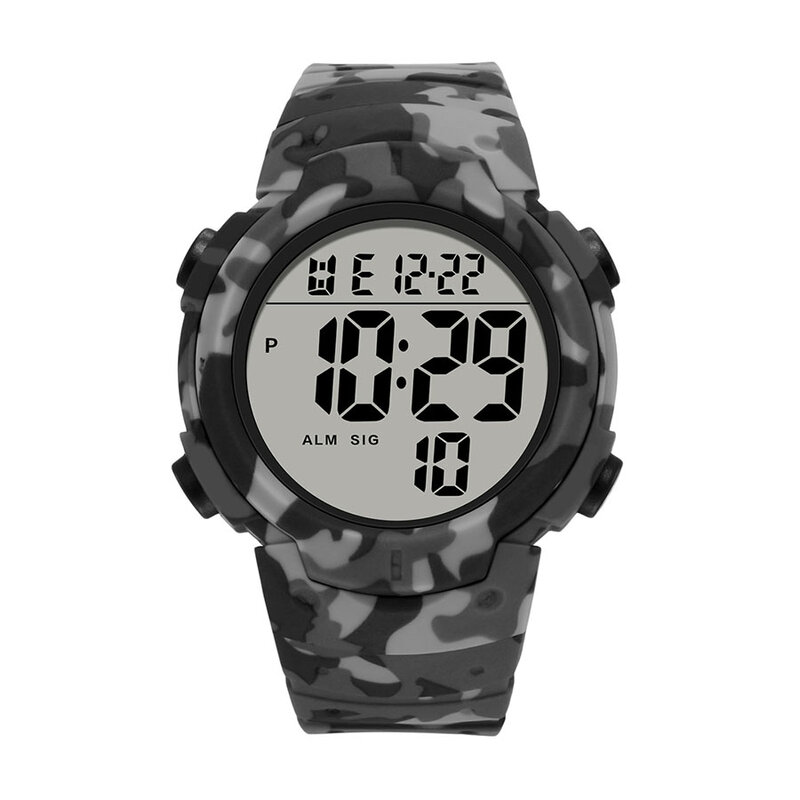 Часы наручные мужские цифровые, Роскошные водонепроницаемые спортивные большие светодиодные электронные в стиле милитари
