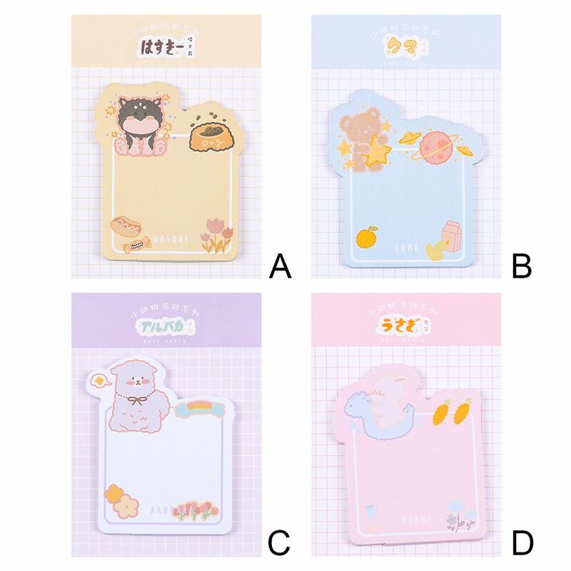 30 Sheets Cartoon Animals Sticker Bookmarks Memo Pad Sticky Notepaper Page Flags Self-stick Tab Bookmark Stationery 2022 New