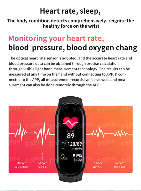 Smart Watch M7 per Android IOS Smart Band Sport uomo donna pressione sanguigna frequenza cardiaca IP67 braccialetto Fitness Monitor impermeabile