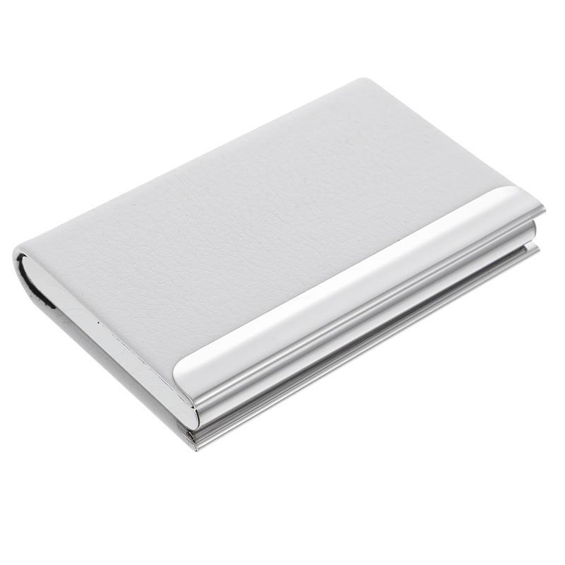 Business Card Holder Credit Card Wallet Leather Stainless Steel Name Card Holder
