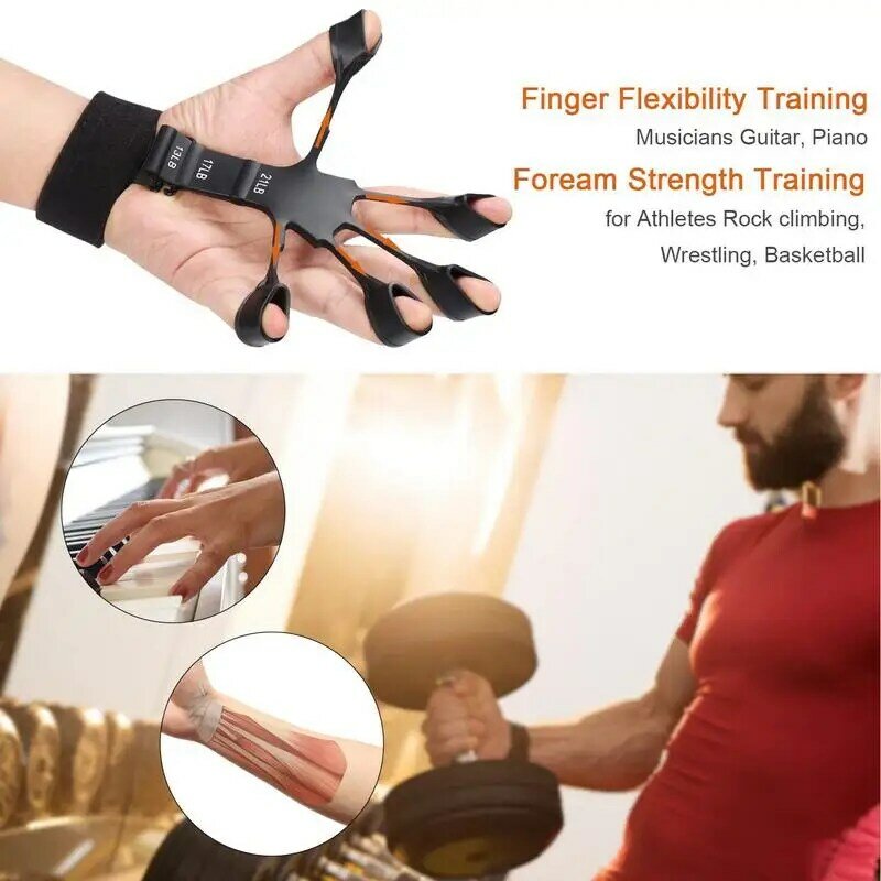 Finger Gripper นิ้วมือกีตาร์นิ้วมือ6ทนการกู้คืนระดับทางกายภาพเครื่องมือ Hand Strengthener สำหรับผู้ป่วย