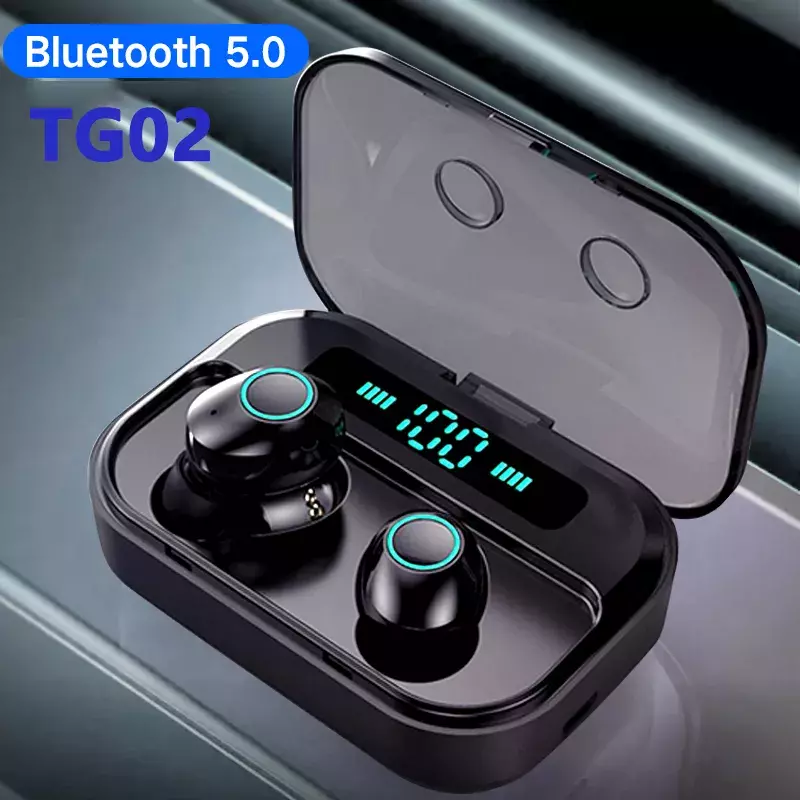 TWS Headphone Bluetooth Nirkabel Earphone Tahan Air HiFi Stereo Noise Reduction Headset Earbud Olahraga Mikrofon
