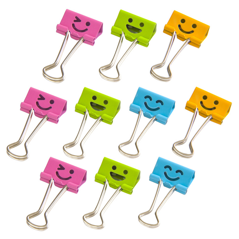 Binder Clips Smile Design Dovetail Design Notes Letter Paper Clip File Clip Metal Binder Clips for School