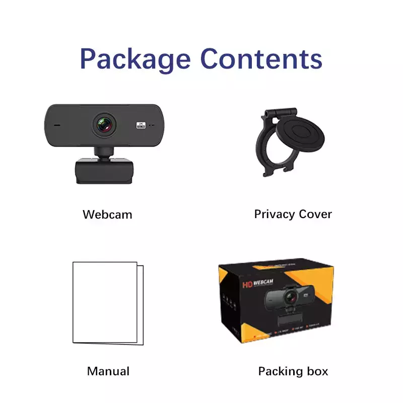 Caméra Web autofocus avec microphone pour ordinateur, PC et Mac, appareil photo et vidéo portable pour YouTube avec port USB, Webcam 2K Full HD 1080P