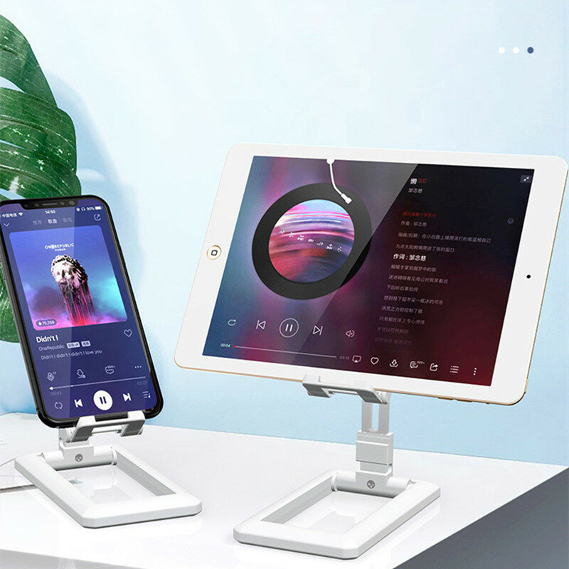 Penyangga Ponsel Tablet Dapat Dilipat Braket Desktop Portabel untuk Penyangga Dudukan Ponsel iPhone iPad Samsung Penyangga Penyangga Dapat Disesuaikan