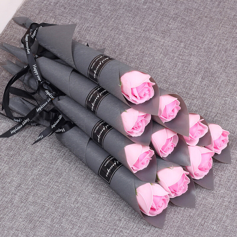 5pc sabão rosa buquê dia dos namorados presente segurando flores de rosa artificiais para namorada amante casamento casa decorações do quarto