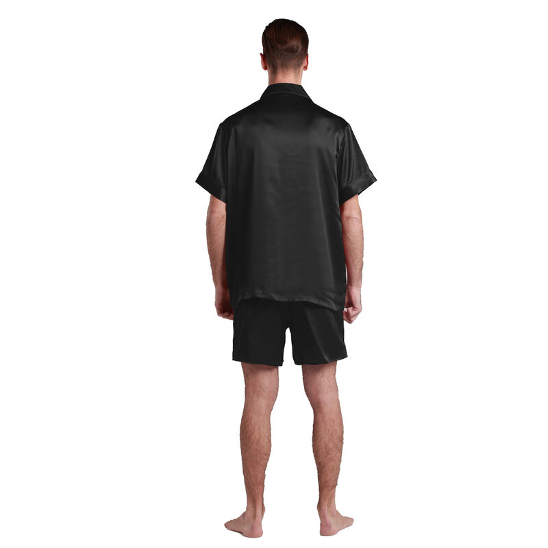 100 الحرير بيجامة مجموعة الرجال ملابس خاصة قصيرة مع الملاكم 22 momme الفاخرة الطبيعية ملابس للرجال شحن مجاني