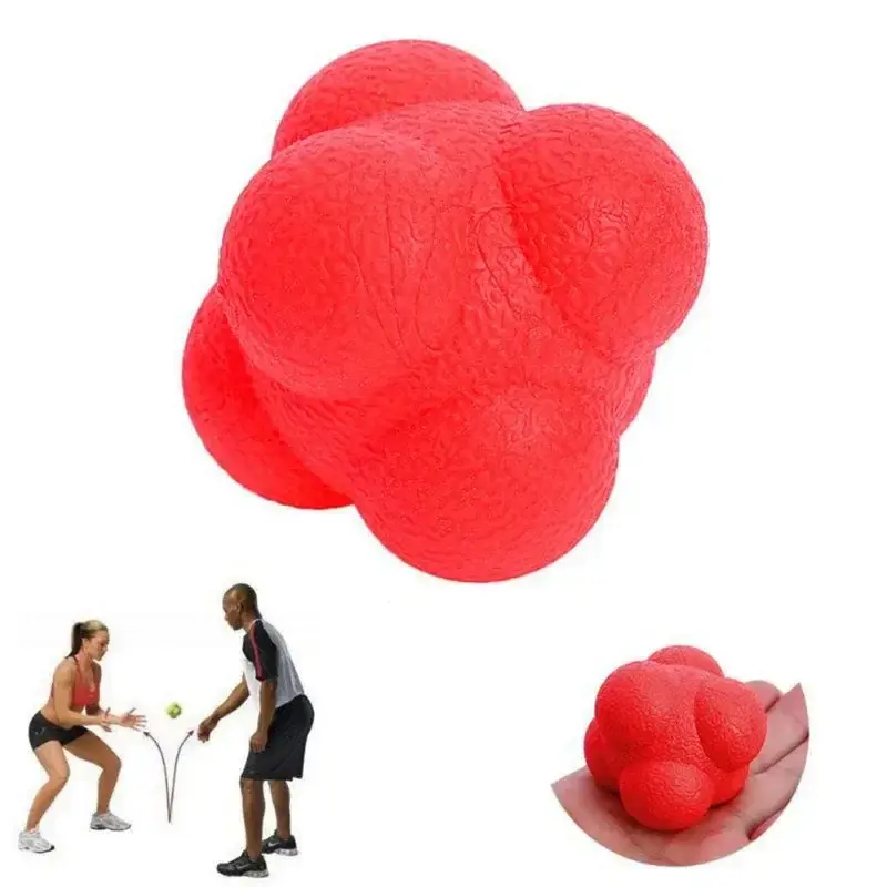 5.5cm bola de reação hexagonal silicone agilidade coordenação reflex exercício esportes fitness formação bola
