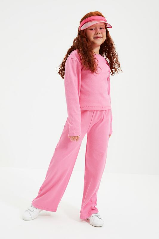 Trendyol Ribbed Female Child Knitted Bottom-Top Suit TKDAW22AU0152