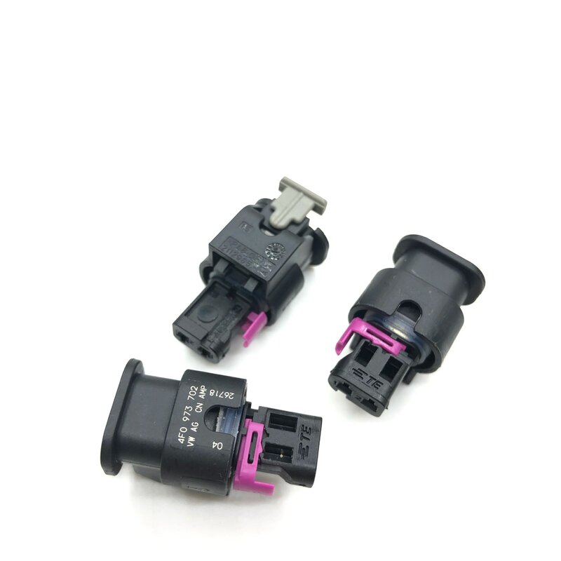1 conjunto de 2 pinos tyco amp conector do injetor de combustível automático à prova dwaterproof água plugue do sensor de impacto para vw audi 4f0973702 0-2112986-1 1-1718643-1