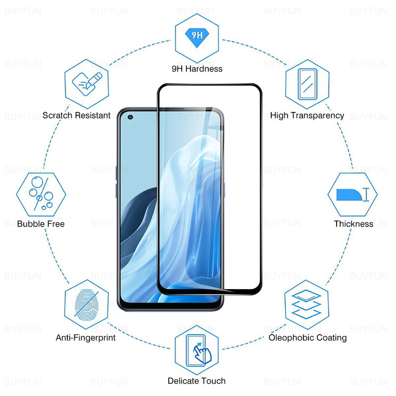 6 in 1 Tempered Glass For Oppo Find X5 X3 X2 Lite Screen Protector Film For Reno7 Z Reno5 5G Lite Cover Protective Glass